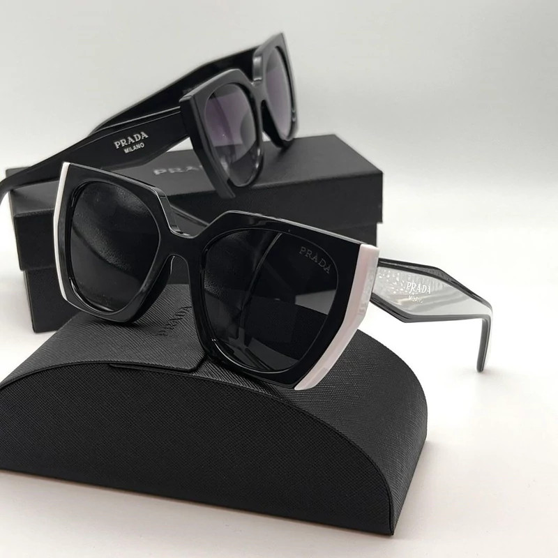 خرید عینک آفتابی مردانه مارک دار پرادا دسته دو رنگ