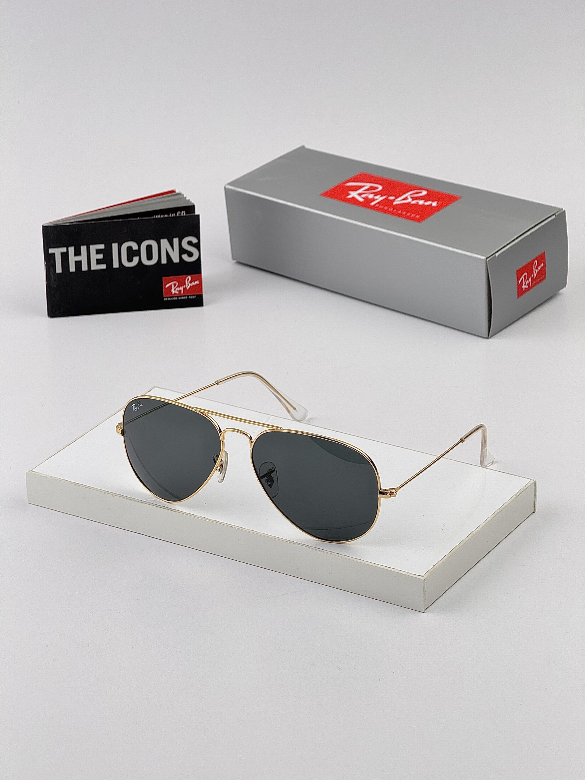 عینک آفتابی ریبن RB 3025 AVIATOR - خلبانی مشکی طلایی | آنیلیا گالری