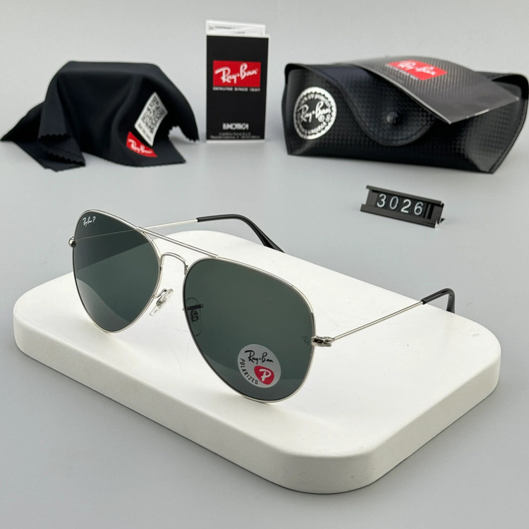عینک آفتابی ریبن RB3026P AVIATOR - خلبانی استیل مشکی | آنیلیا گالری